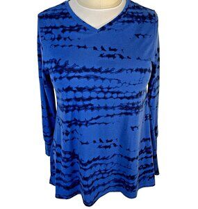 LulaRoe - Long Sleeve Tunic Tee Shirt Women's L Tie Dye V-Neck